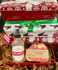 Fresh & Festive: Holiday Gift Box with Peppermint Room and Linen Mist & Soap